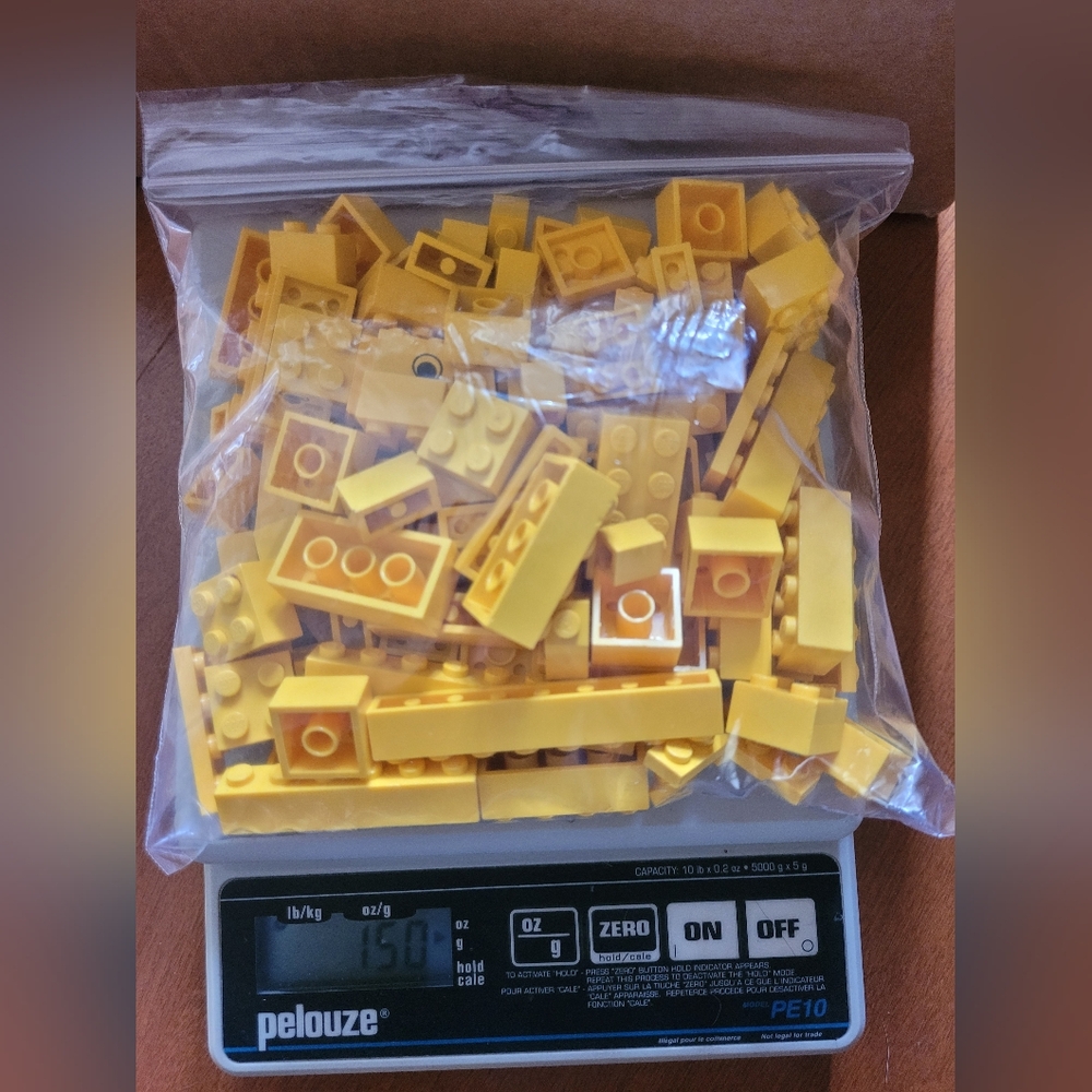 LEGO Bricks Yellow 150grams
